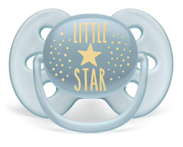 Philips AVENT / Пустышка силиконовая Ultra Soft декор,  6-18 мес. (уп. 1 шт.), для мальчика